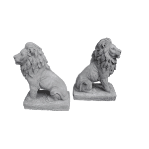 2 kleine Löwen je 9Kg | 35x14x25cm | grau